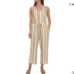 NWT DREW “Brown Combo” Striped Jumpsuit w/Pockets